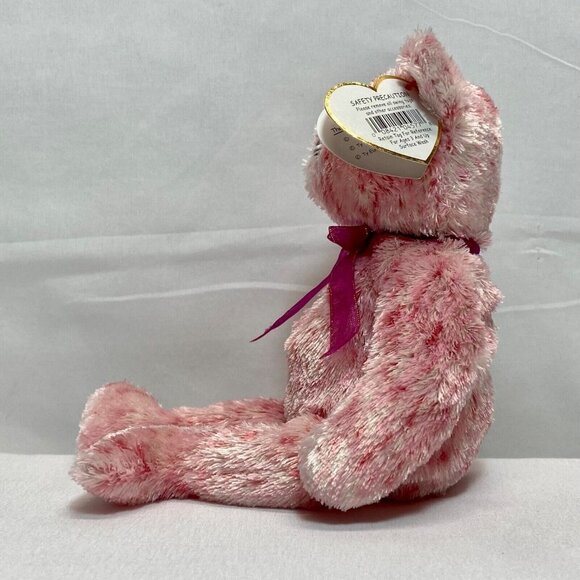 Ty Beanie Babies 10 yrs Smitten Bear 2002 Retired Valentines Plush Black Nose - Picture 2 of 10
